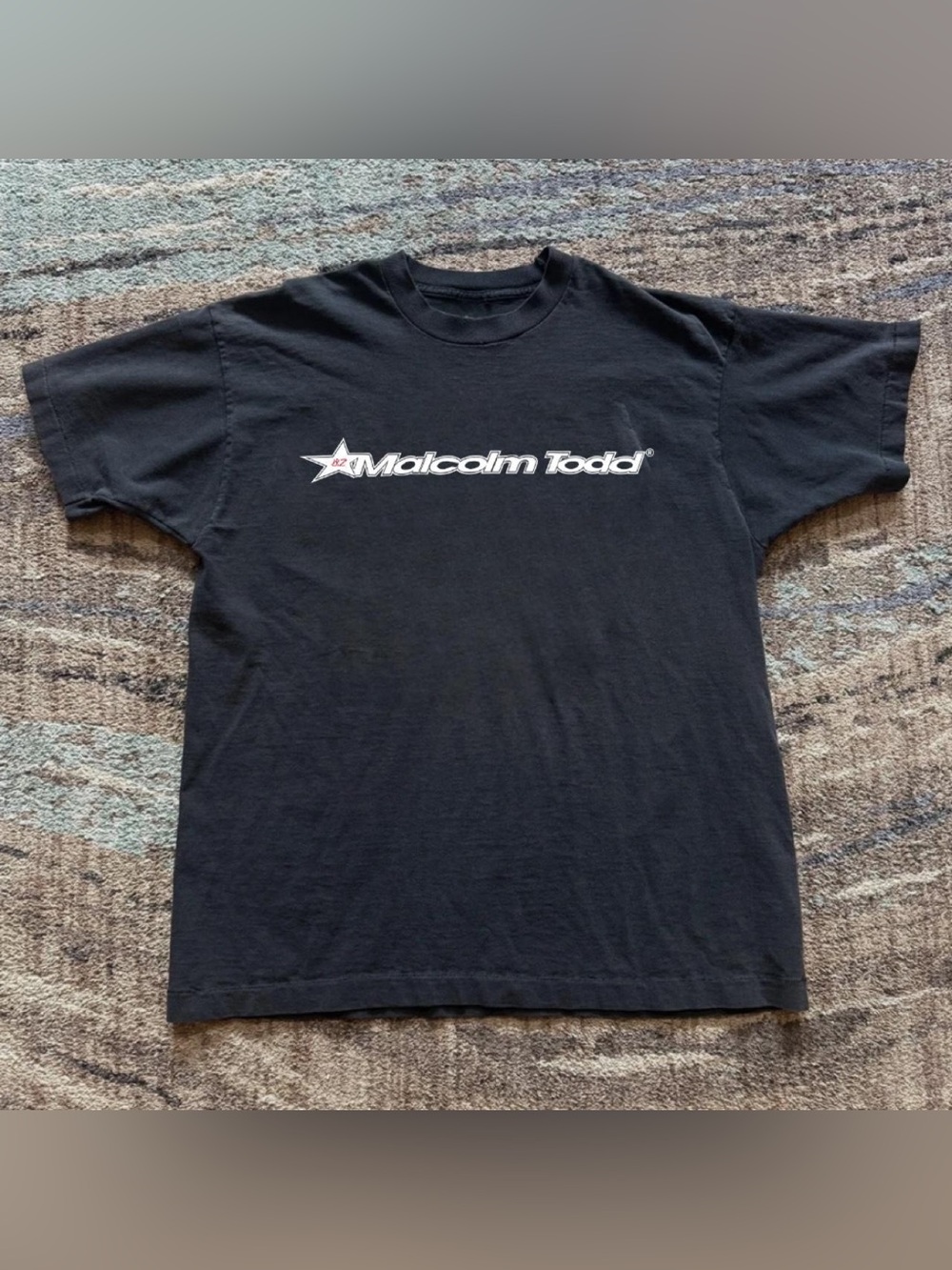 Gildan Black Crewneck Tee with White Malcolm Todd Logo